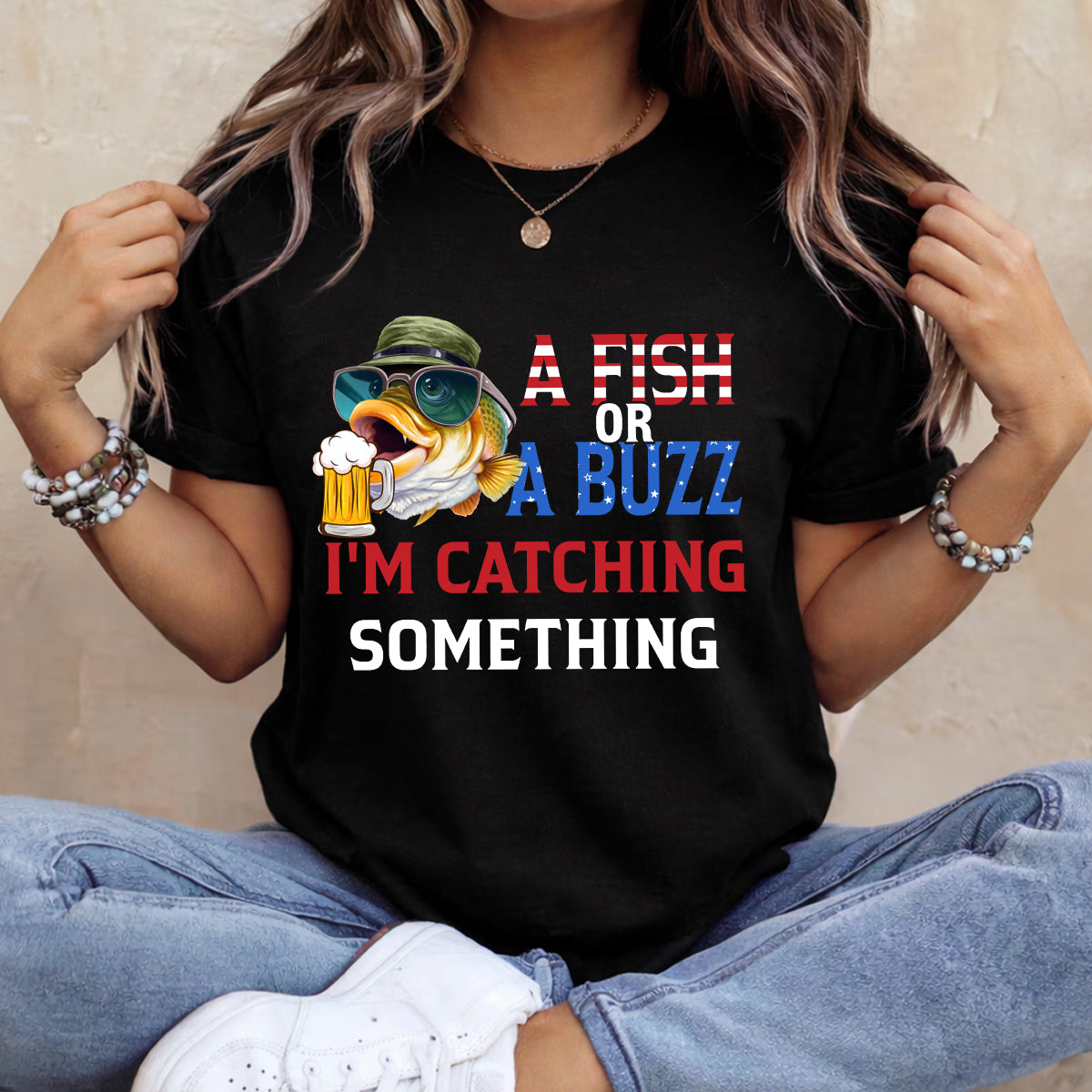 A Fish Or A Buzz Bass Fishing And Beer Patriotic 4th Of July Funny Fishing Shirt, 250 Years Fishing T-Shirts