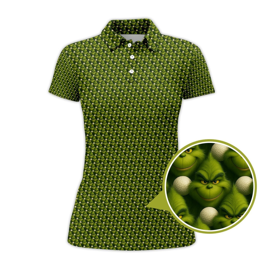 Funny Grinch Pattern Golf Shirt, Crazy Golf Shirt for Men, Golf Gift For Golfer