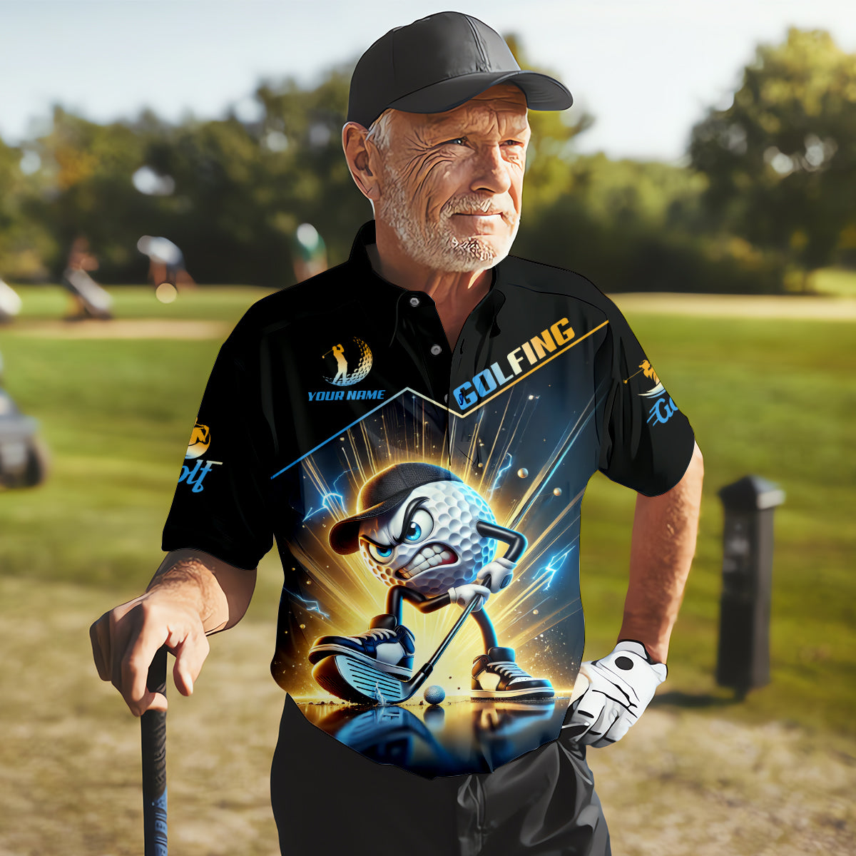 I Was One Under Today Custom Men's Golf Polo ShirtFunny Golf Shirt, Dad Golf Gift