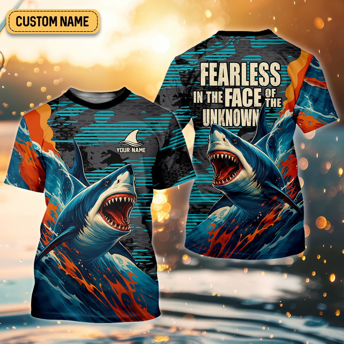 Shark Fishing Shirt, Fearless In The Face Of The Unknown Fishing UPF Shirts, Female Fishing Shirts