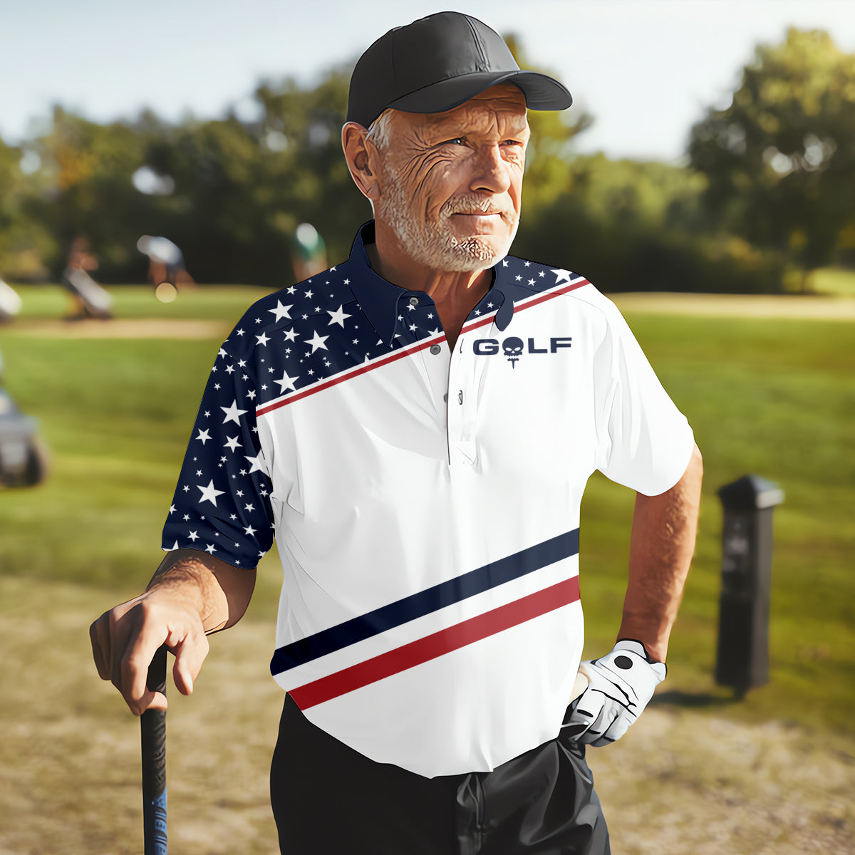 I Put It in Every Hole Mens Golf Polo Shirt, Mens Golf Gift, Funny Golf Shirt, America 250 Anniversary Golf Shirt