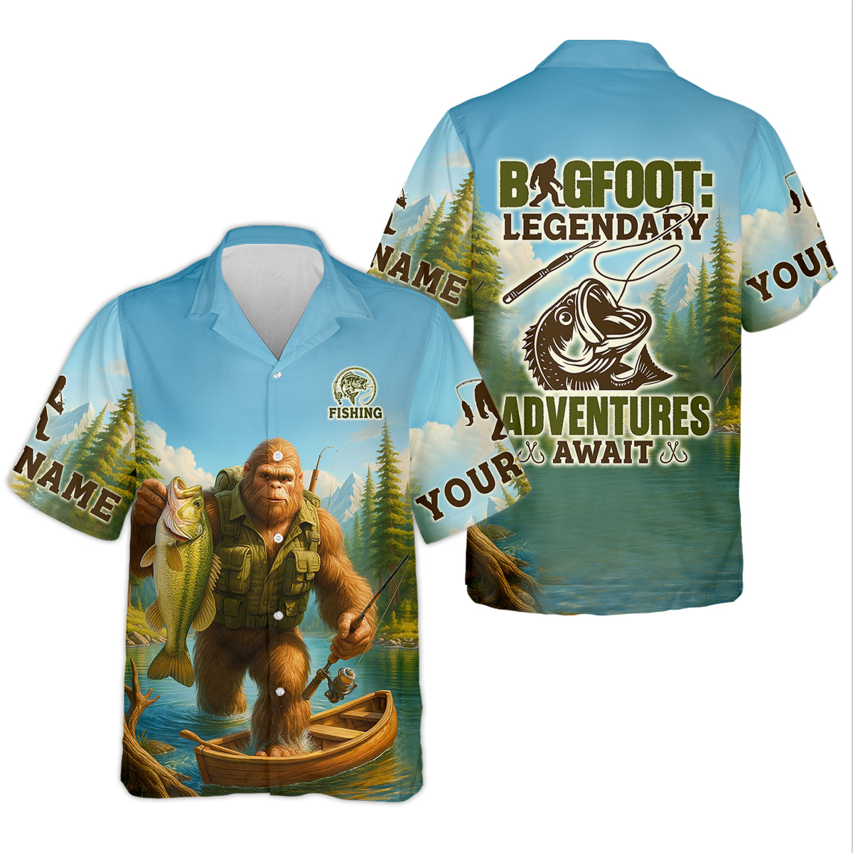 Bigfoot Legendary Adventures Await Bass Fishing Shirt, Funny Fishing Shirt, SPF Shirt, Female Fishing Shirts