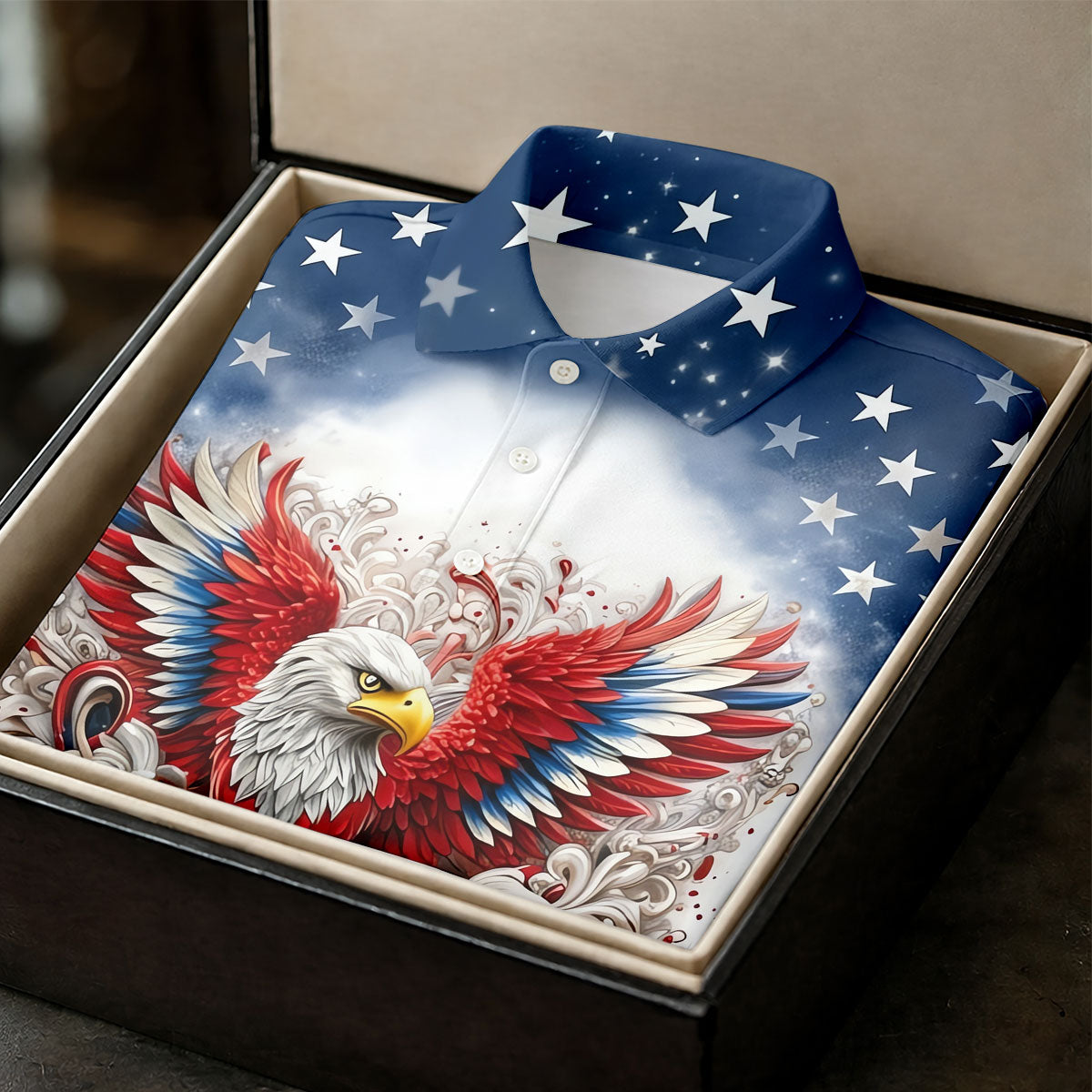 Bald Eagle Red White Blue Patriotic Stars 4th Of July Golf Shirt, 250 Years Golf Shirt For Women