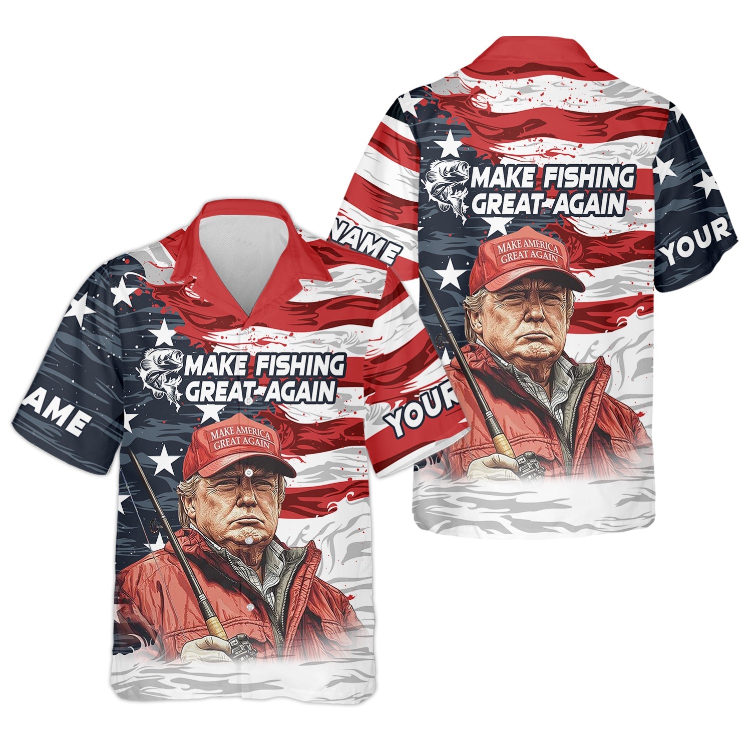 Make Fishing Great Again Patriotic Fishing Shirt, American Flag Fishing Shirt, Women Fishing Shirt