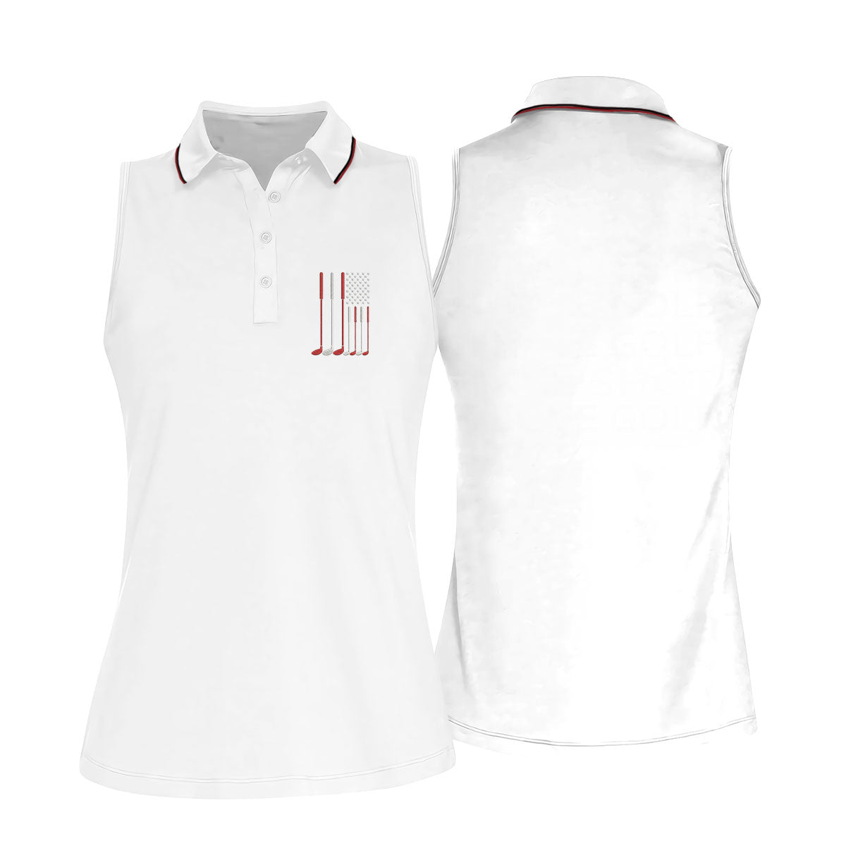 Golf Clubs America Flag Logo 250th Anniversary White Golf Shirt, Patriotic Golf Shirt, Women's Golf Tops