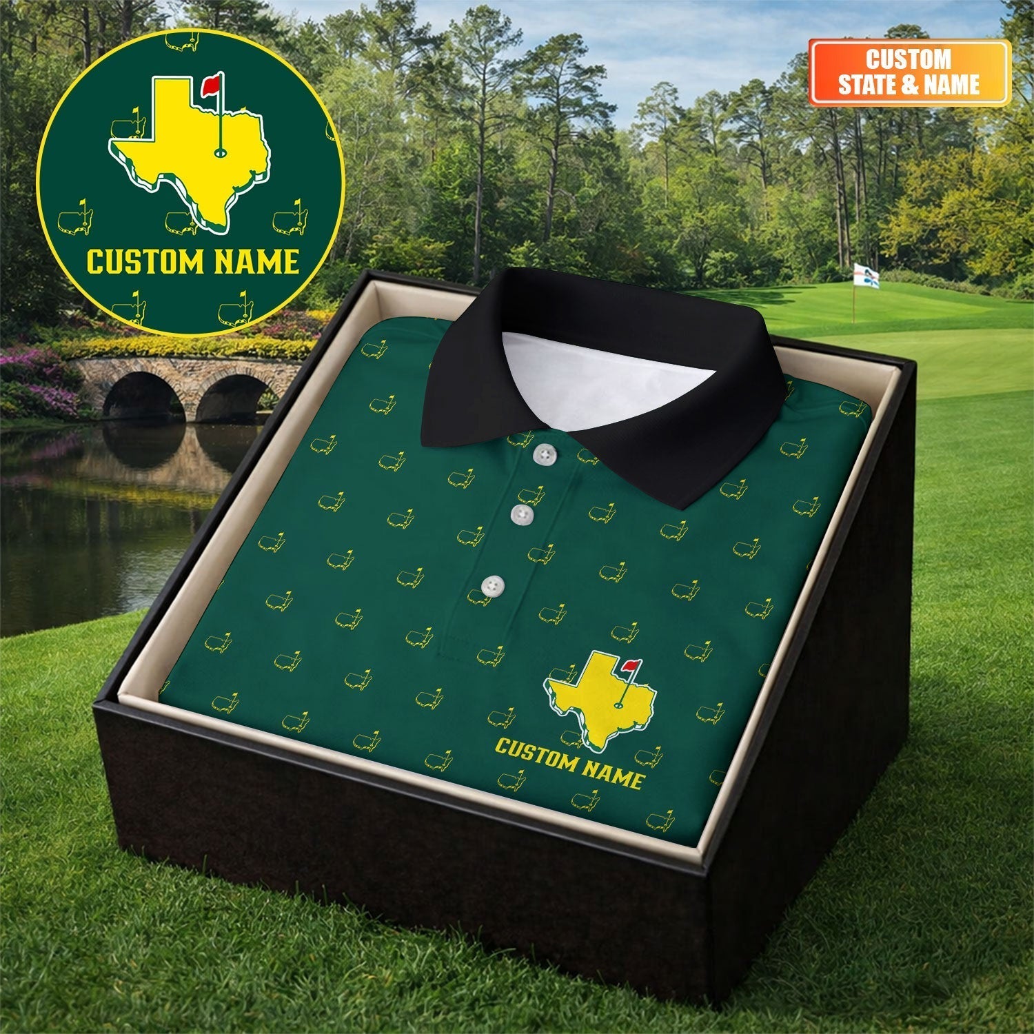 Custom State Logo Golf Tournament Polo Shirt, Performance Golf Shirt, Ladies Golf Tops, Golf Shirt For Women