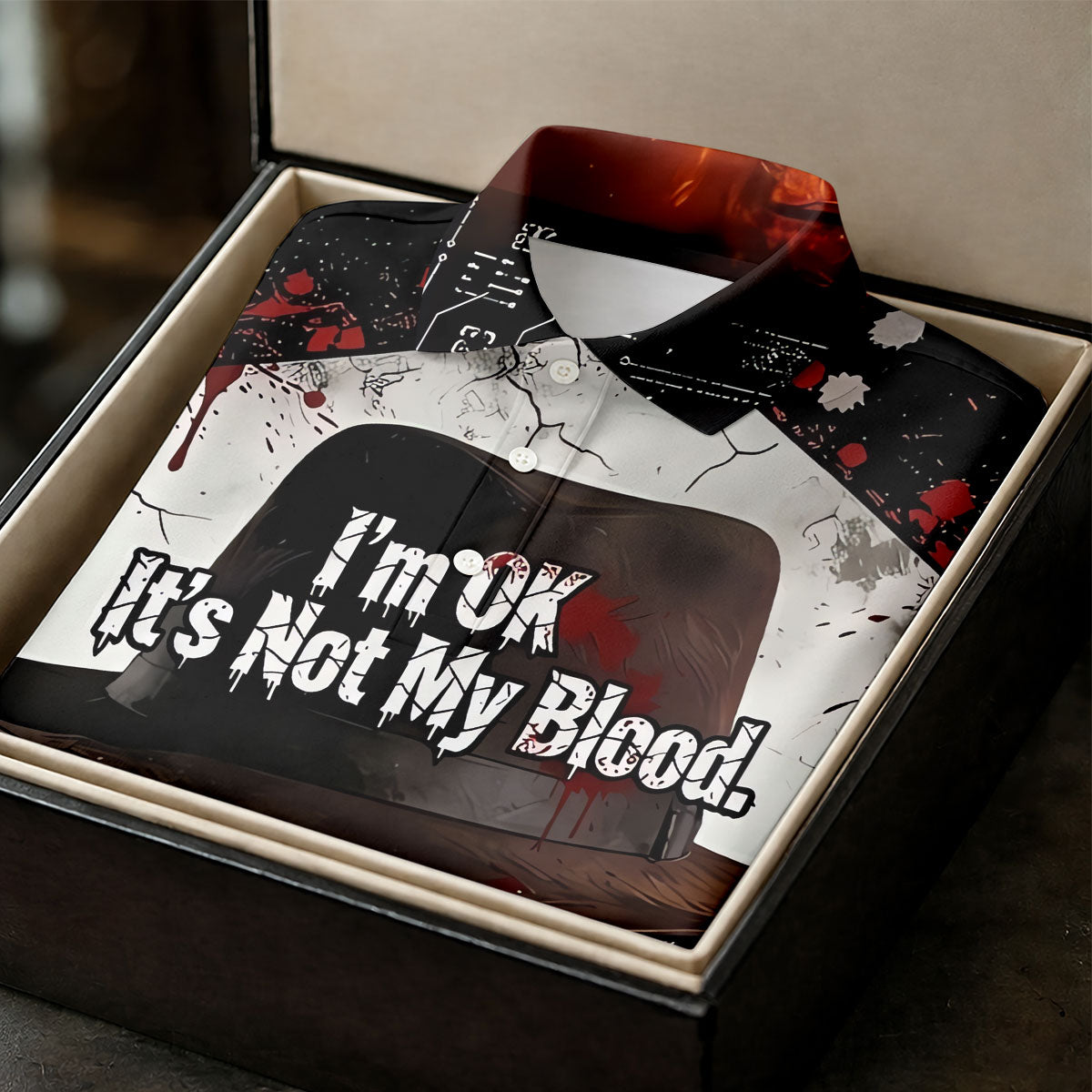 Im Ok Its Not My Blood Character Golf Polo Shirt, Halloween Golf Shirt, Mens Golf Polo