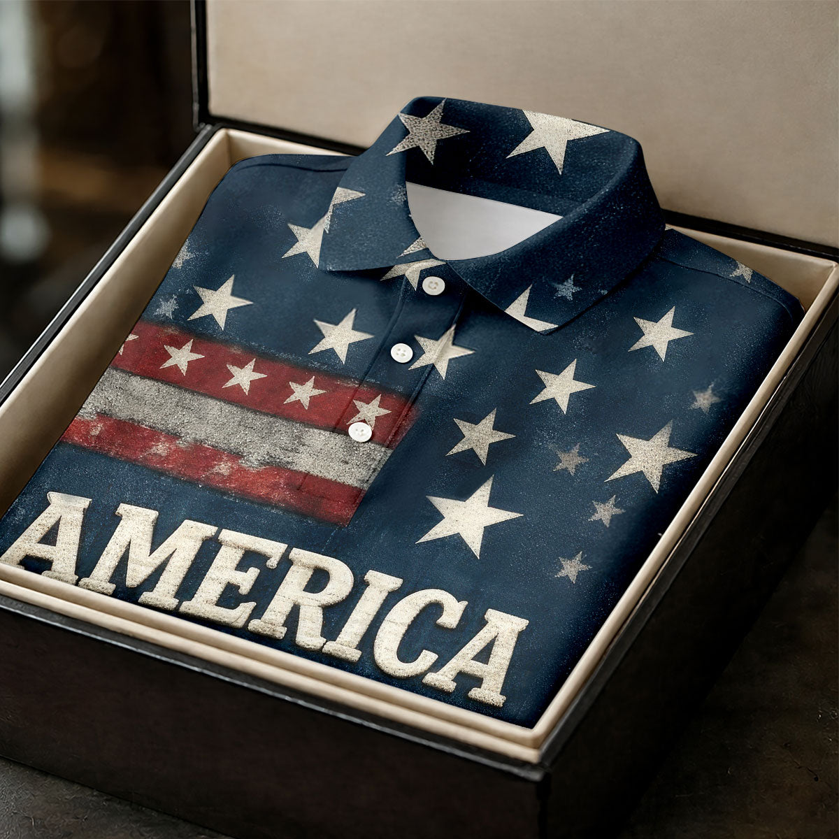 America 250 Distressed Flag 4th Of July Golf Shirt, Stars And Stripes Vintage Patriot Golf Shirts For Men