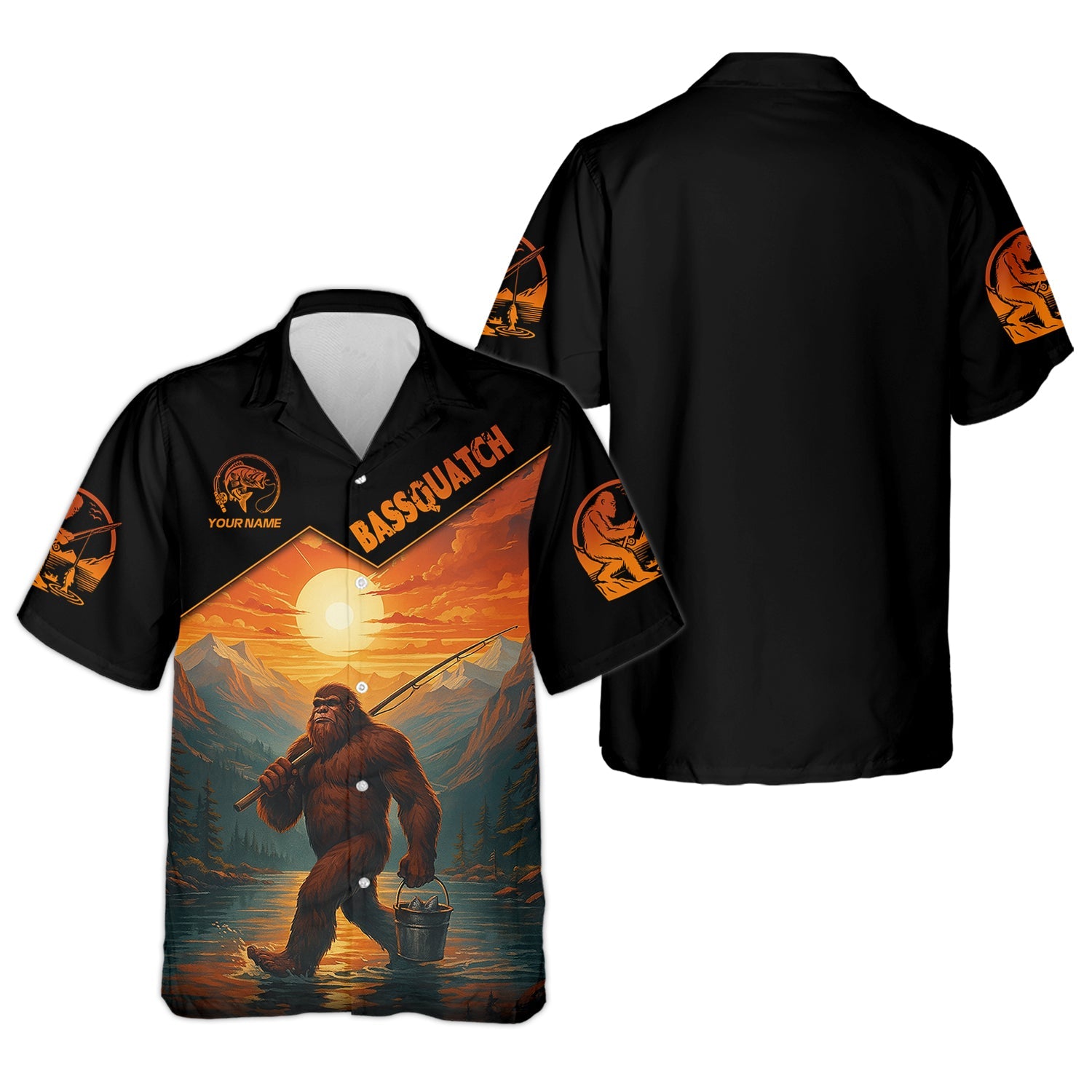 Bassquatch Bigfoot Fishing SPF Long Sleeve Shirts, Fishing Shirts For Men, Funny Fishing Shirt, Fisherman Gift