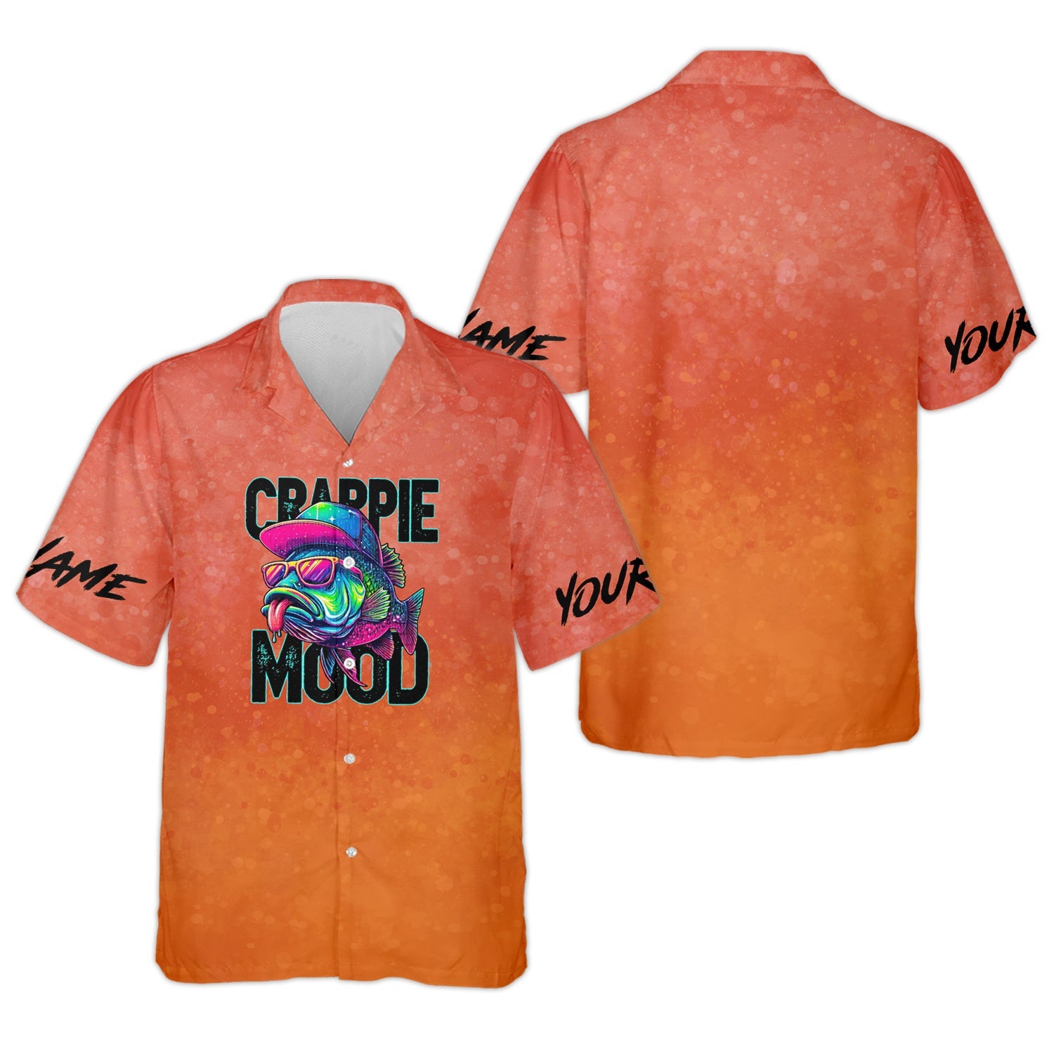 Crappie Mood Orange Neon Fishing UPF Shirts, Funny Fishing Shirt, Gift For Fisherman