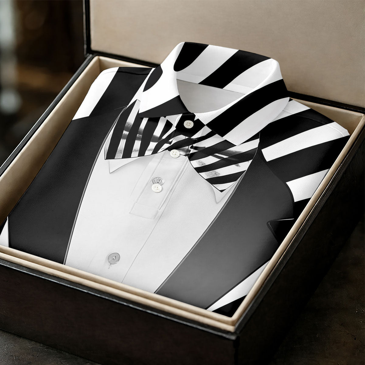Zebra Pattern Funny Costume Hawaiian Golf Shirt, Polo Shirts For Men, Golf Shirts For Men