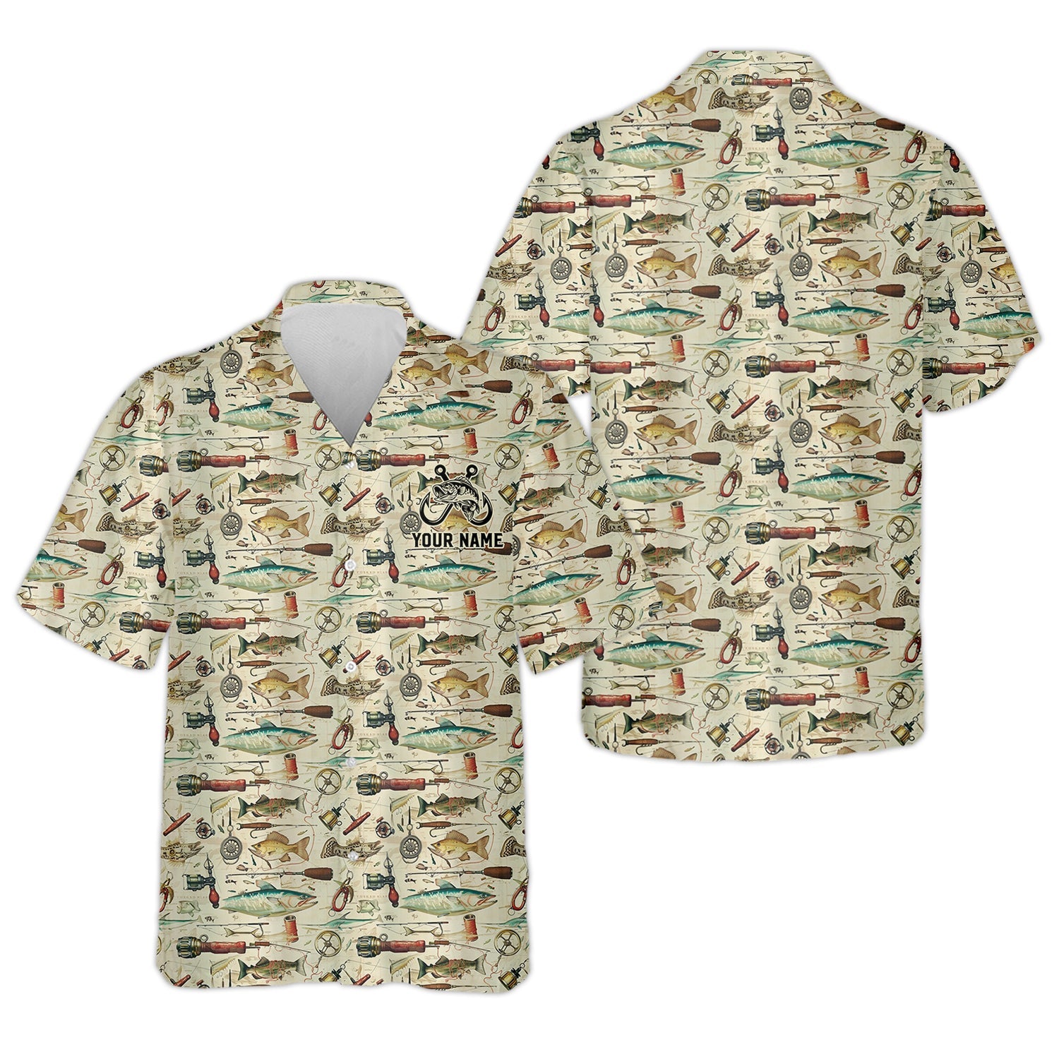 Fishing Gear Items SPF Long Sleeve Shirts, Custom Fishing Shirt, Men Long Sleeve Shirt