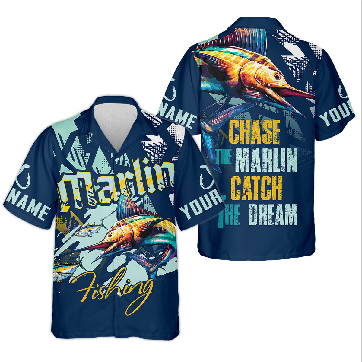 Marlin Fishing, Chase The Marlin - Catch The Dream Fishing Women SPF Shirt, Women Fishing Shirt, Funny Fishing Shirt