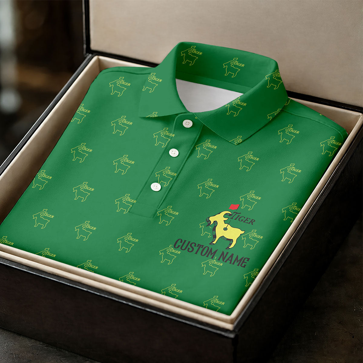 Tiger Woods Golf Tournament Goat Seamless Pattern Performance Golf Shirt, Women Golf Top