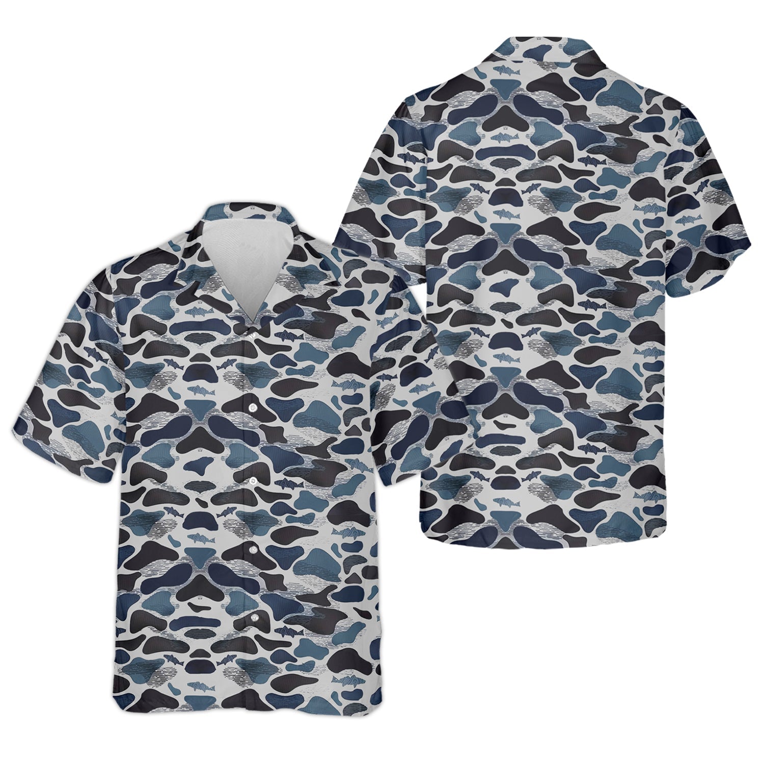 Blue Camo Performance Fishing Shirts, Fishing Shirt For Women, SPF Long Sleeve Shirts Womens