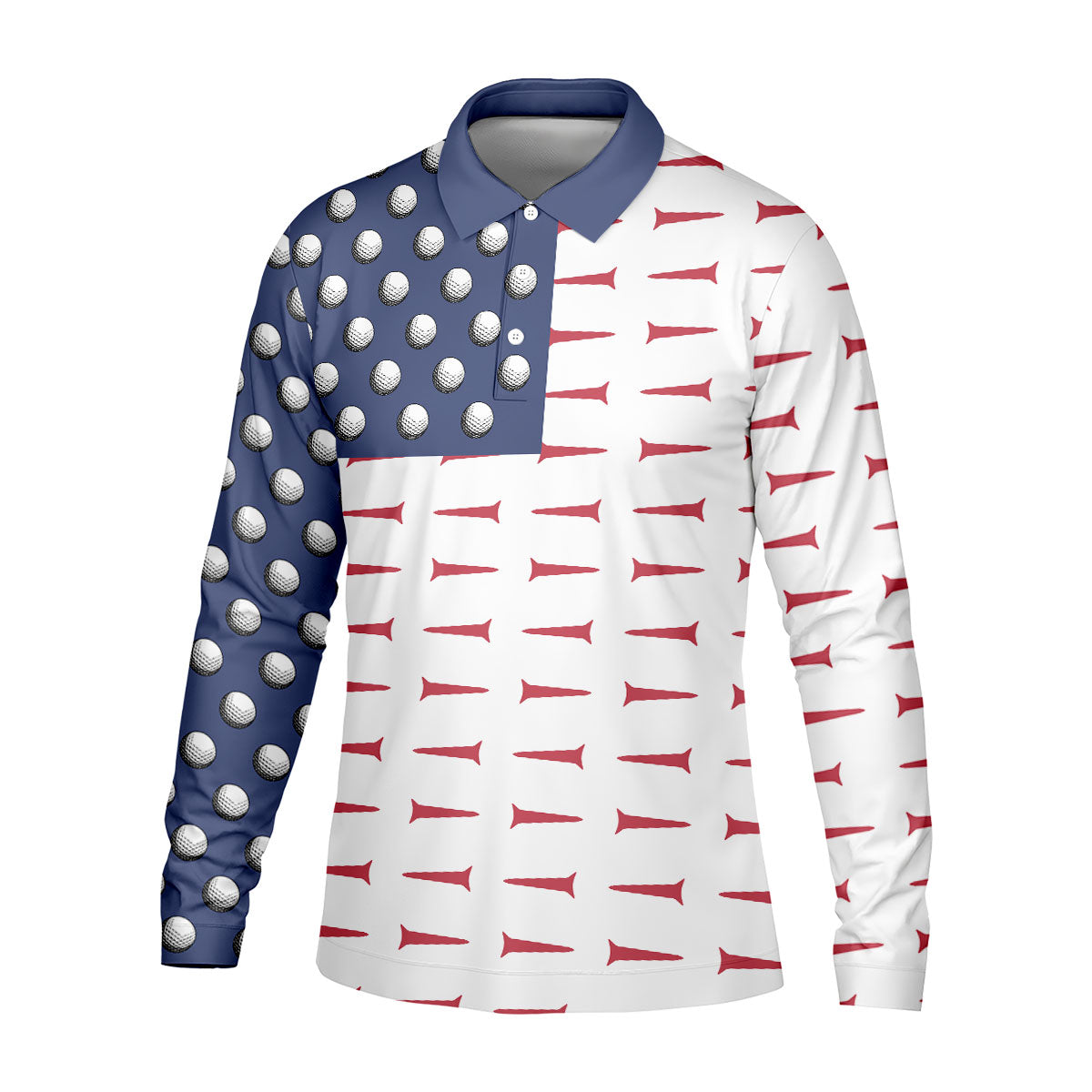 American Flag Men's Golf Polo ShirtMen's 4th Of July Shirts, USA 250 Anniversary Golf Shirt, Gifts For Golfing Dad