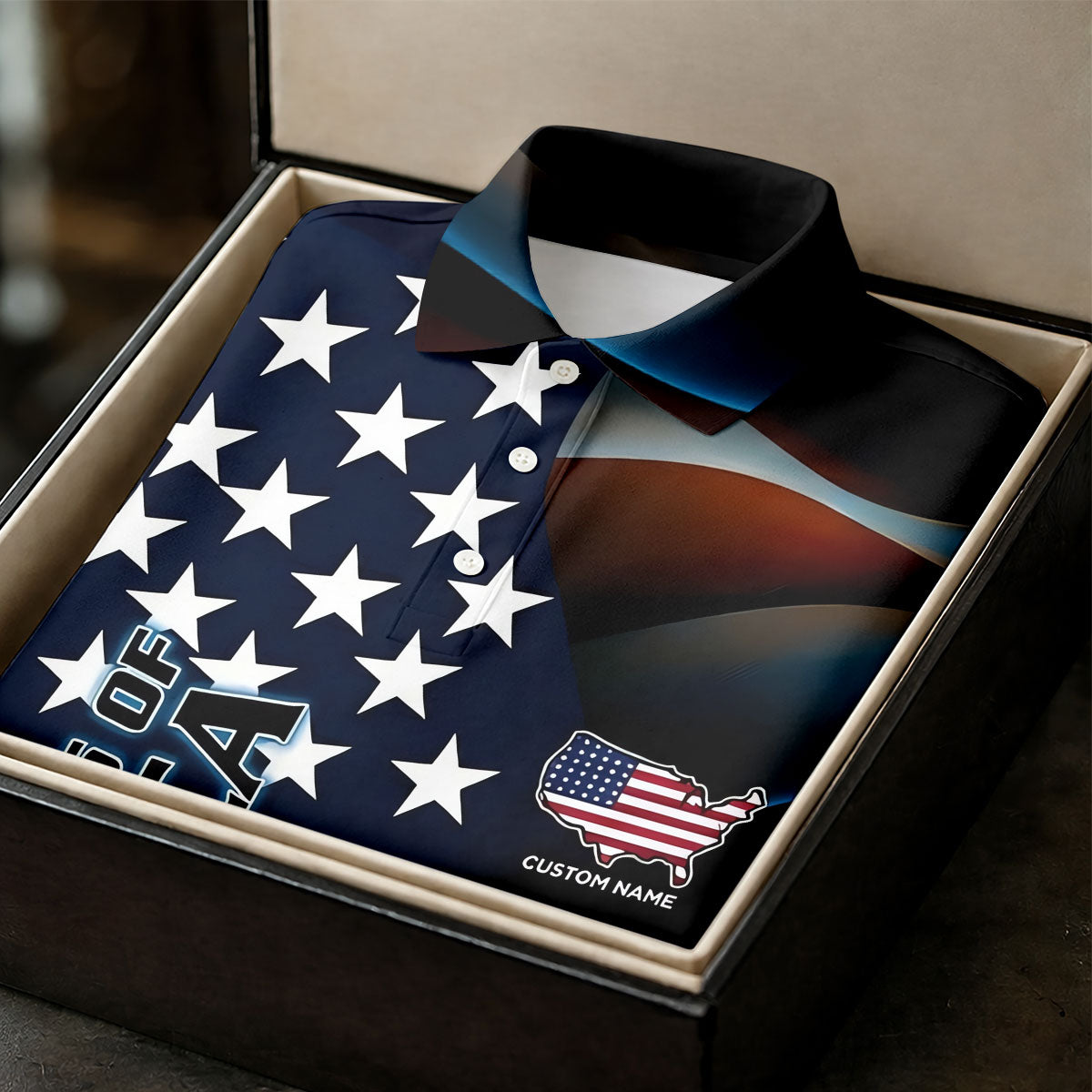 Red White Blue Bald Eagle Patriotic Golf Shirt, America 250th Anniversary Golf Shirts For Men