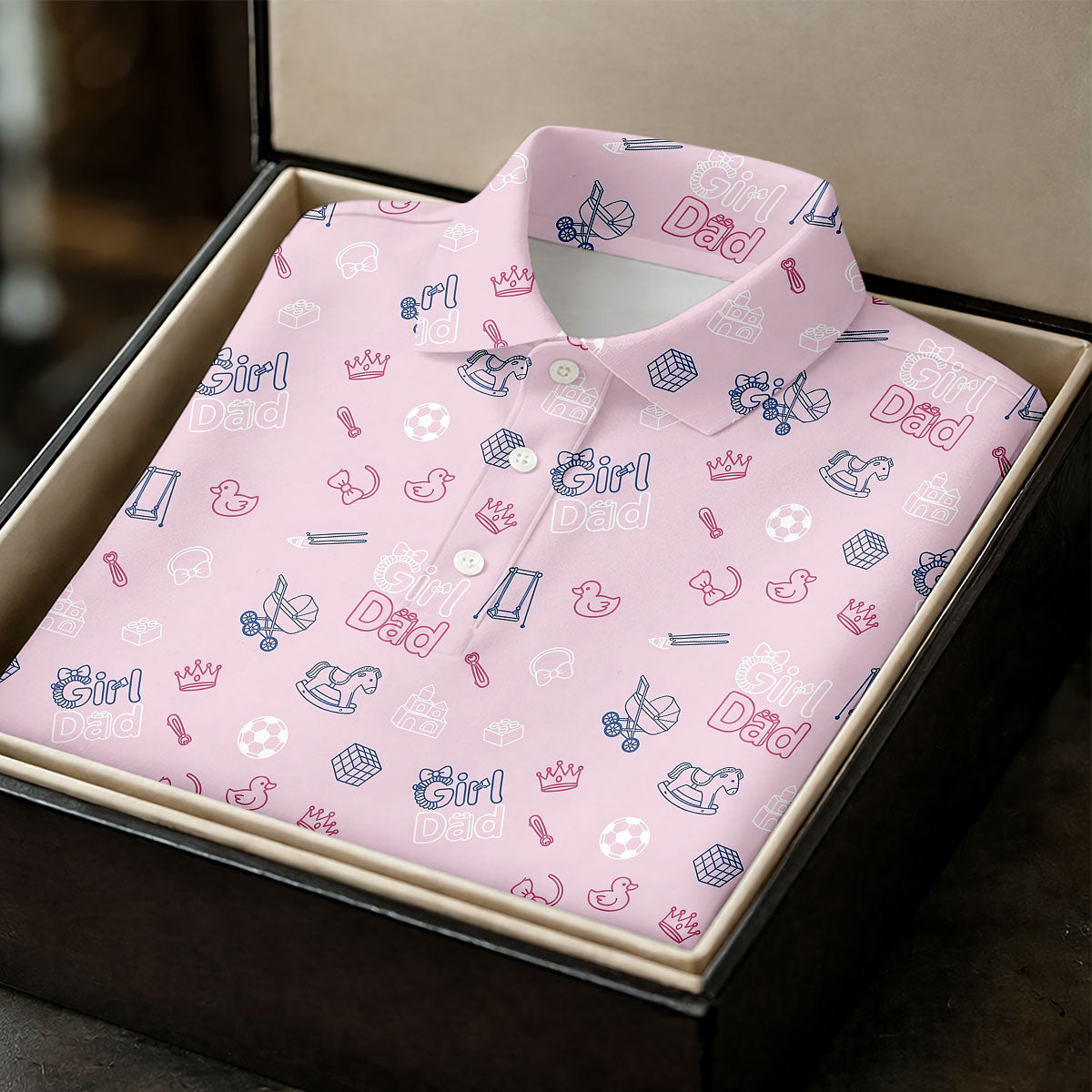 Girl Dad Father's Day Golf Shirt, Cute Golf Outfit, Polo Shirts For Men, Golf Gift For Dad