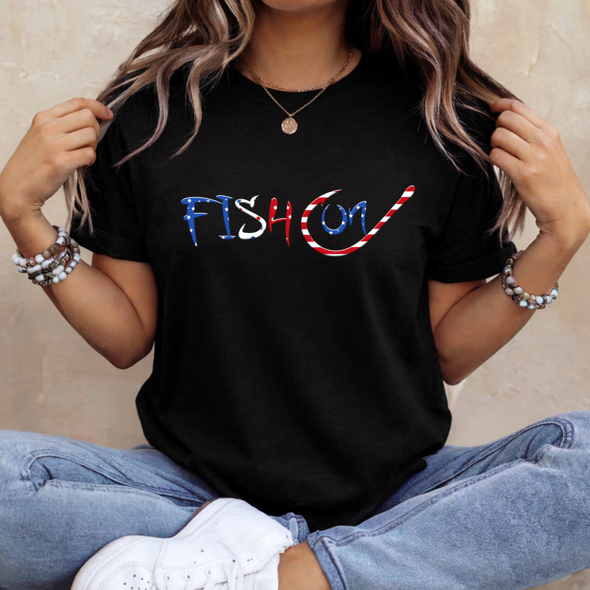 Fish On Patriotic 4th Of July Funny Fishing Shirt, 250th Anniversary Fishing T-Shirts