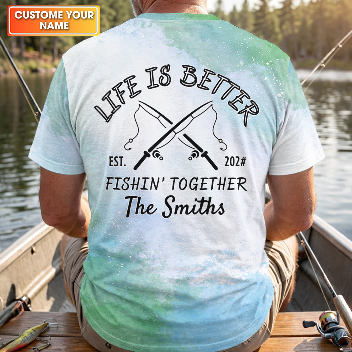 Life Is Better Fishing Together Personalized Fishing Shirt, Fishing UPF Shirts, Fishing Gift for Men