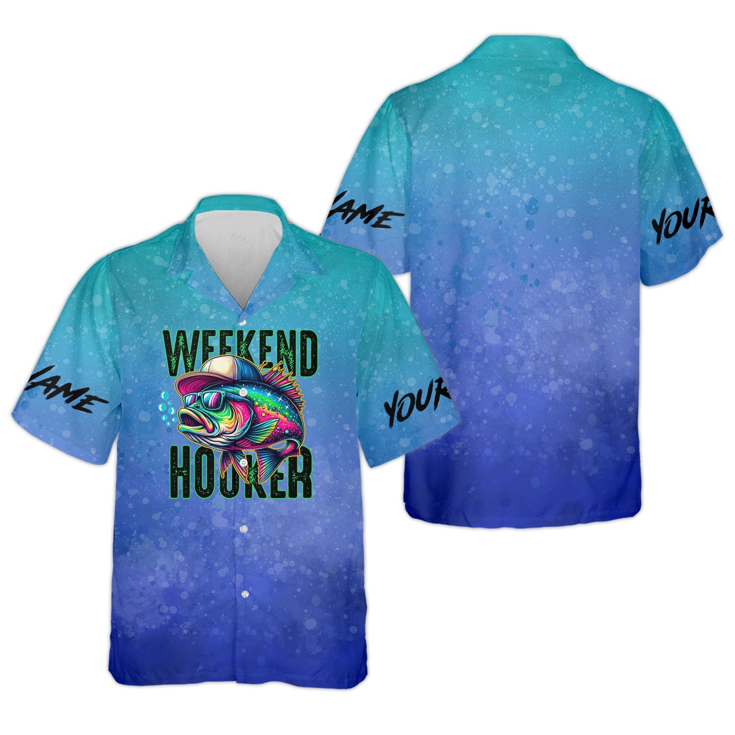 Weekend Hooker Blue Purple Fishing UPF Shirts, Long Sleeve Sun Shirt, Gift For Fisherman