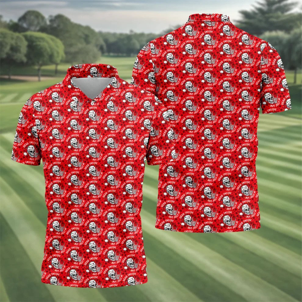 Dead Inside But Jolly AF Christmas Golf Shirt, Golf Shirts For Men, Mens Golf Polo