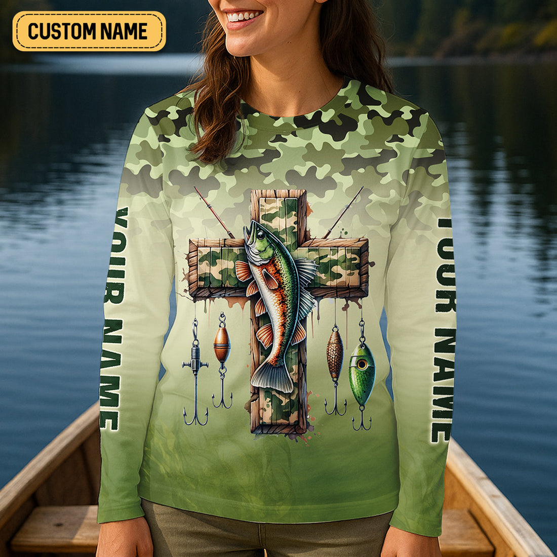 I Will Make You Fishers Of Men Camouflage Fishing Shirts, Fishing UPF Shirts, Christian Fishing Shirt For Women