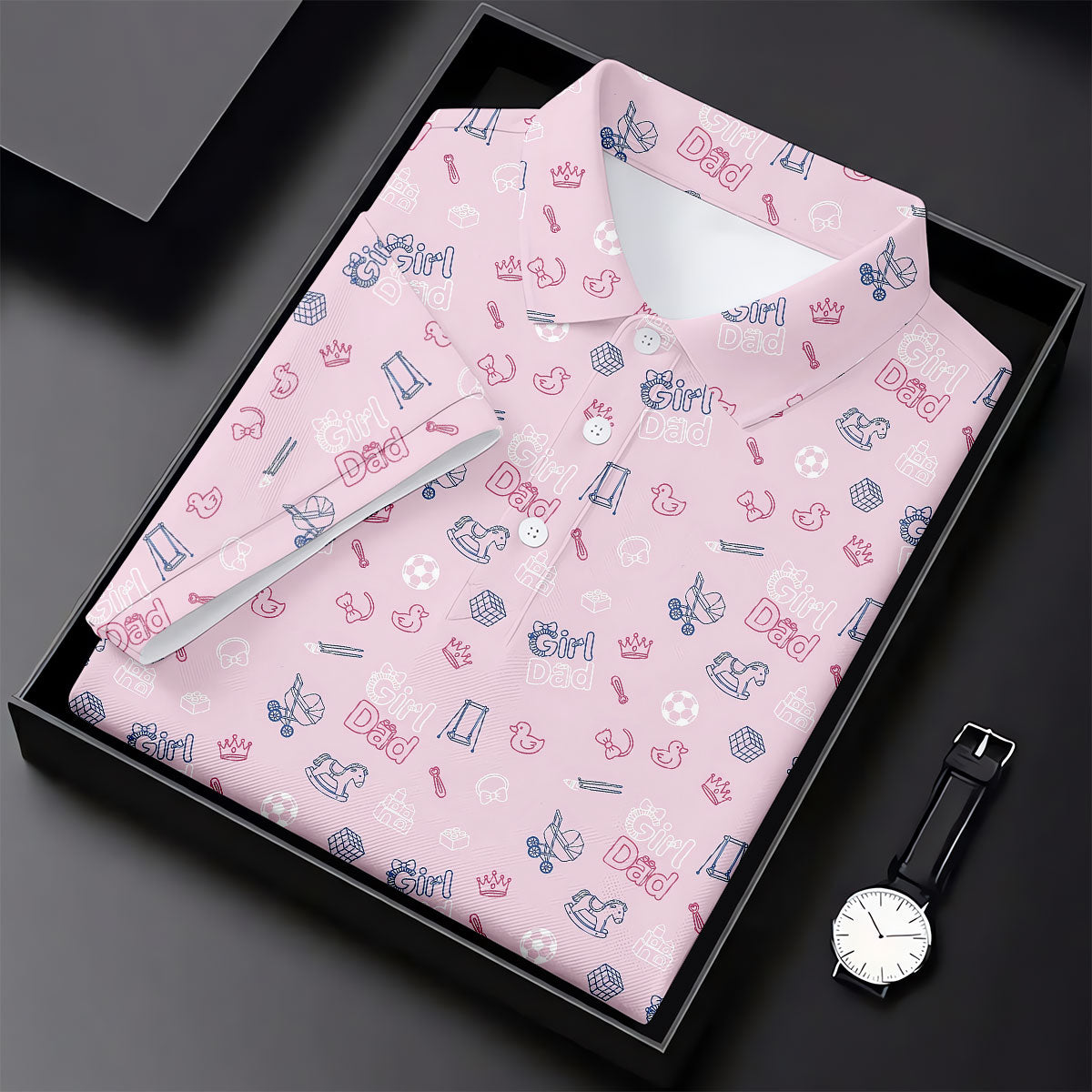 Girl Dad Father's Day Golf Shirt, Cute Golf Outfit, Polo Shirts For Men, Golf Gift For Dad