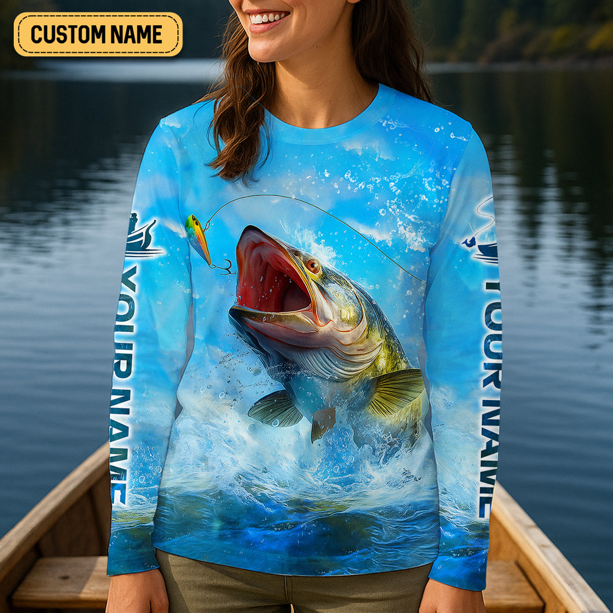 I Love It When She Tugs On My Worm And Swallows Blue Fishing Shirt, Women SPF Shirt, Women Fishing Shirt