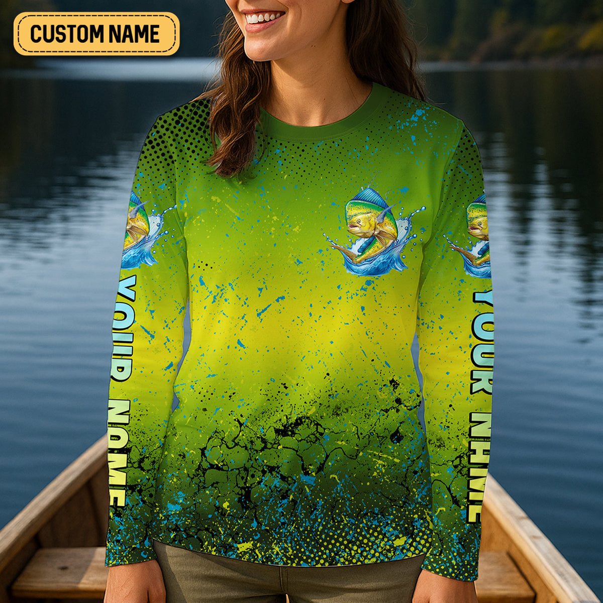 I Just Freaking Love Tuna Custom Name Fishing UPF Shirts, Women Fishing Shirt, Female Fishing Shirts