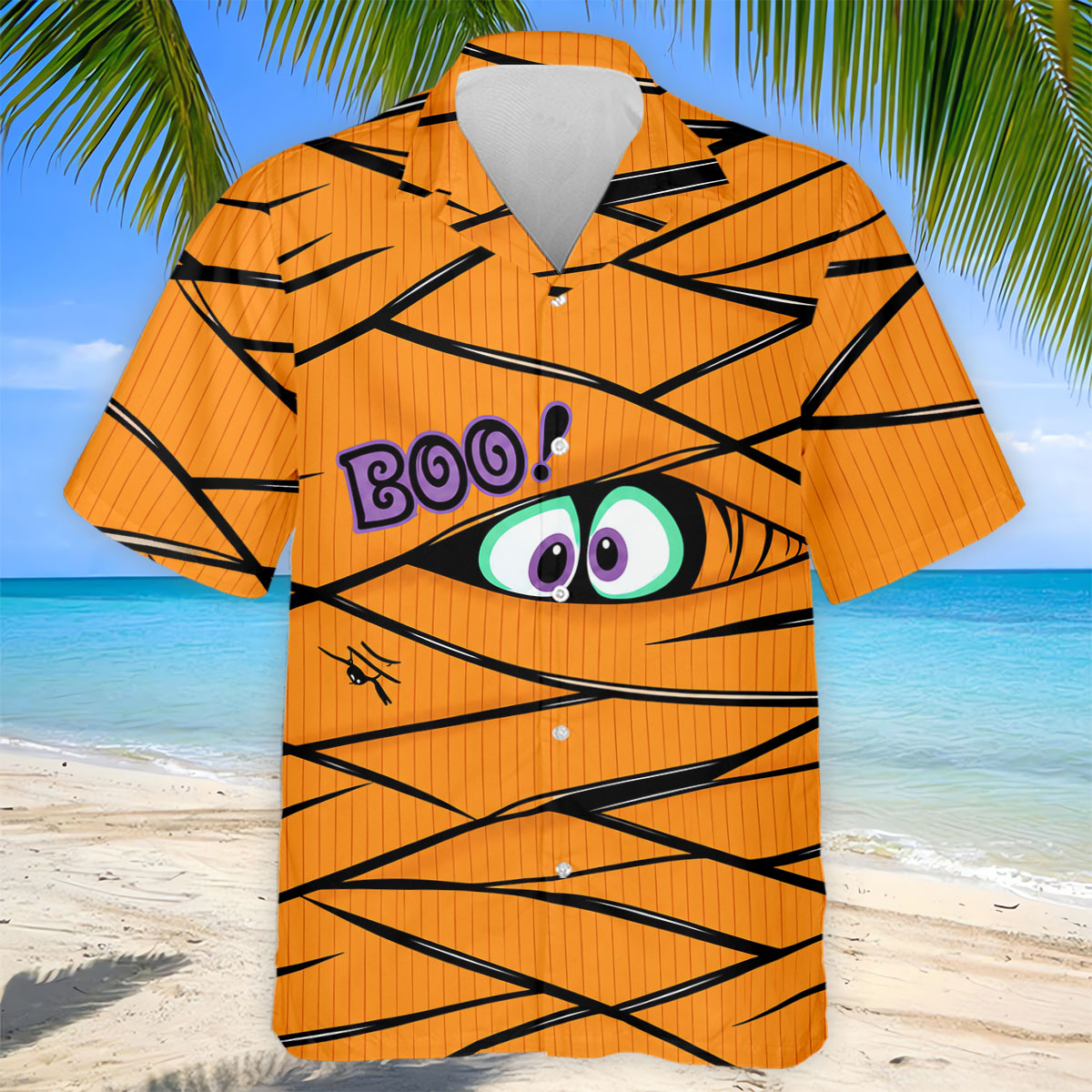Boo Mummy Halloween Horror Character Polo Shirt, Polo Shirts For Men, Printed Golf Shirts