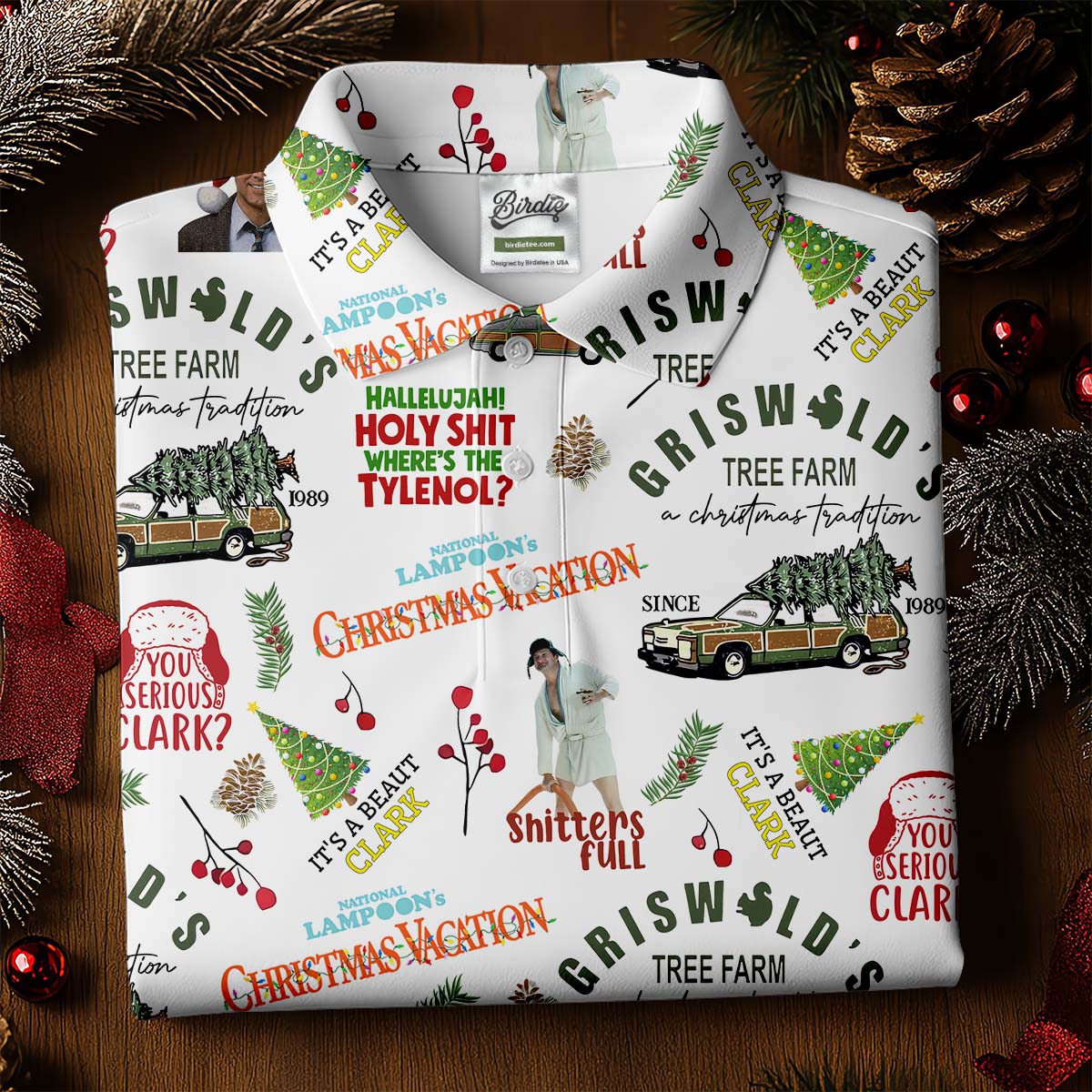 Tree Farm Christmas Golf Shirt, White Polo Women, Fun Women's Golf Shirts, Ladies Golf Polos