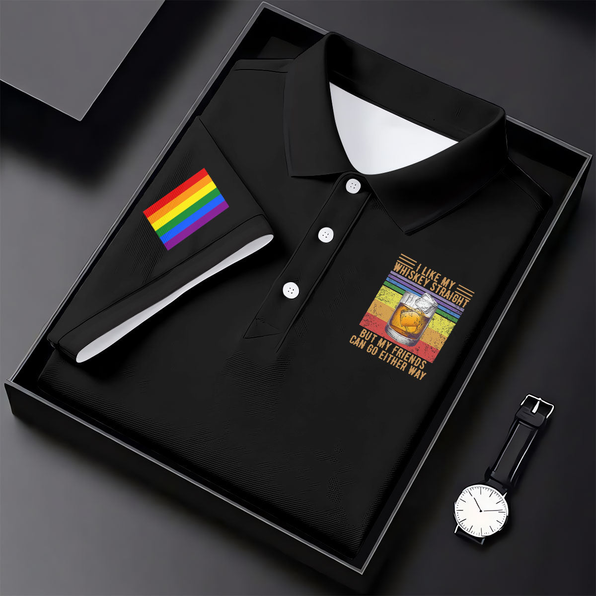 I Like My Whiskey Straight LGBT Pride Month Fun Women's Golf Shirts, LGBT Support Pride Shirt