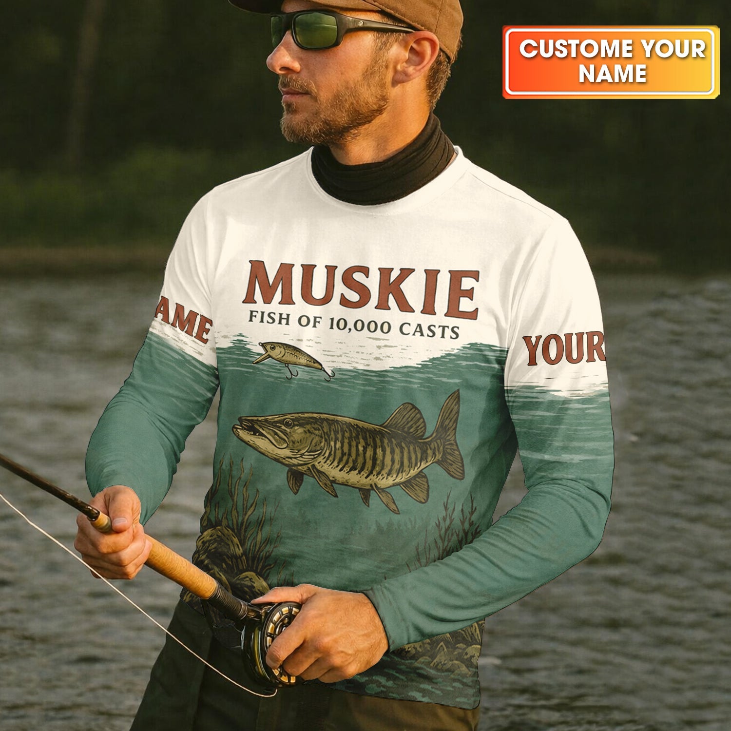 Muskie Fish Of 10000 Casts Vintage Fishing Shirt, Fishing UPF Shirts, Fishing Shirts For Men