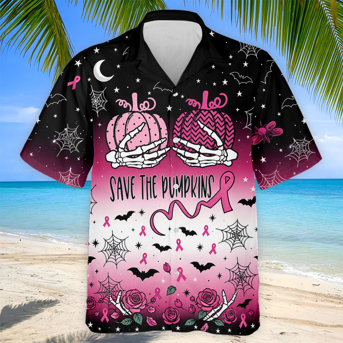 Save The Pumpkins Halloween Breast Cancer Polo Shirt, Mens Golf Polo, Mens Golf Shirts