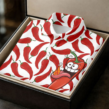 Spicy Hot Pepper Cinco De Mayo Celebration Fiesta Themed Golf Tops For Men, Golf Shirts For Men