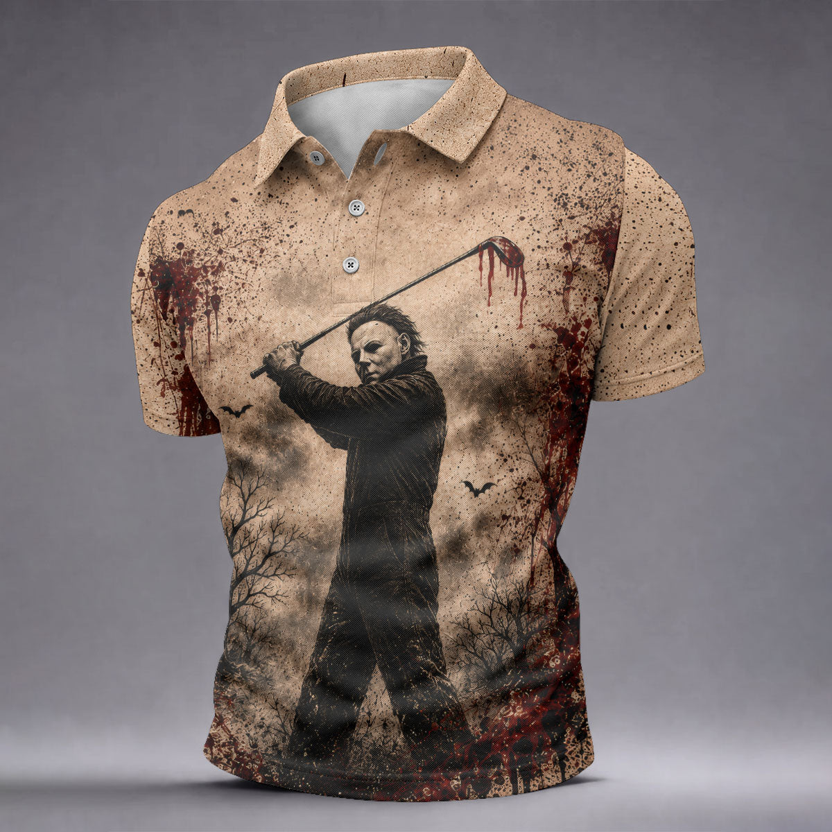 You Can't Kill The Bogeyman Halloween Golf Polo Shirt, Mens Golf Polo, Printed Golf Shirts