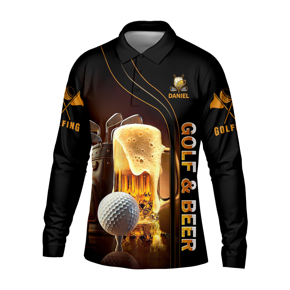 My Drinking Team Has Golfing Problem Beer Custom Men's Golf Polo ShirtMens Golf Gift, Funny Golf Shirt