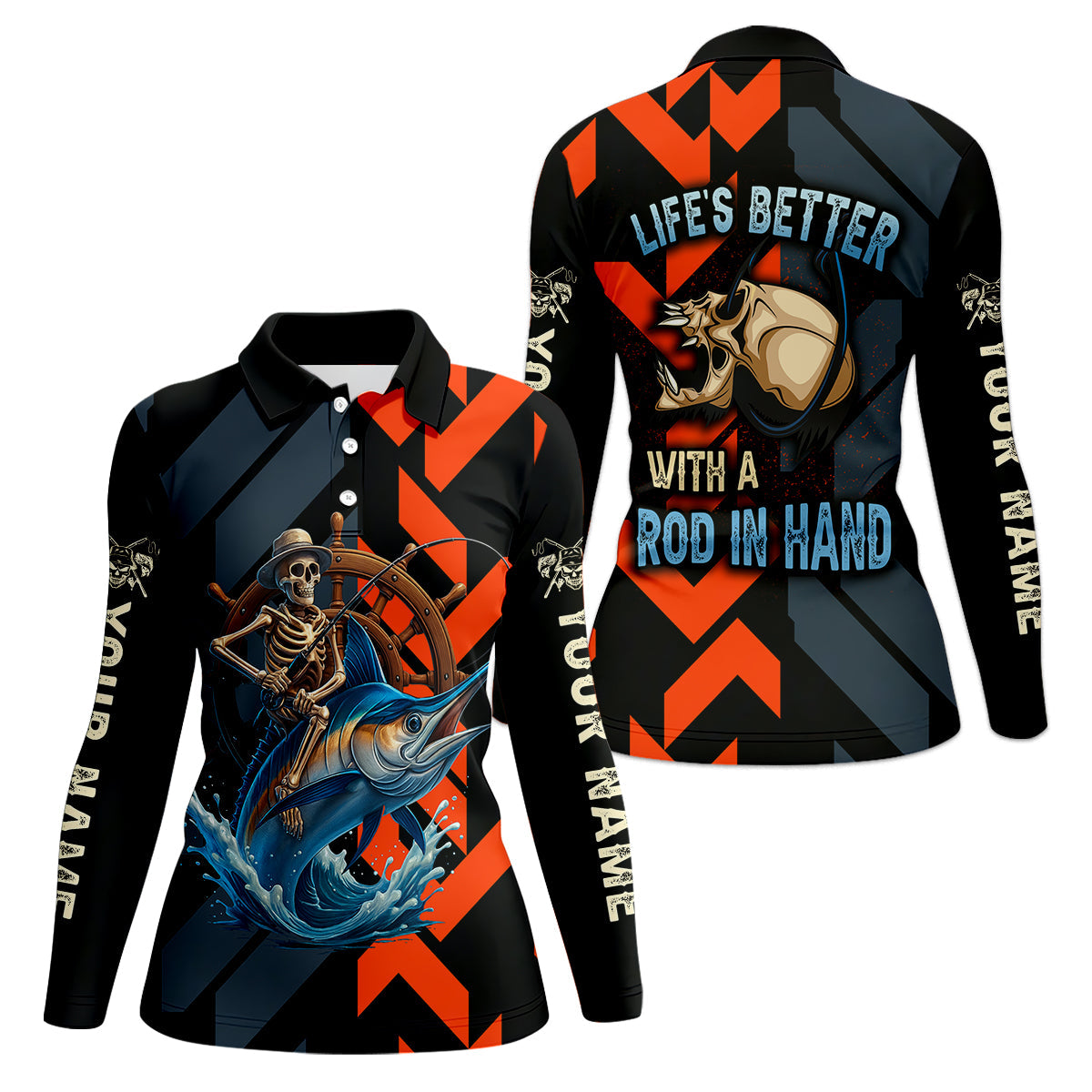 Life's Better With A Rod In Hand UPF Shirts, Fishing Shirts For Women, Funny Fisherman Gift