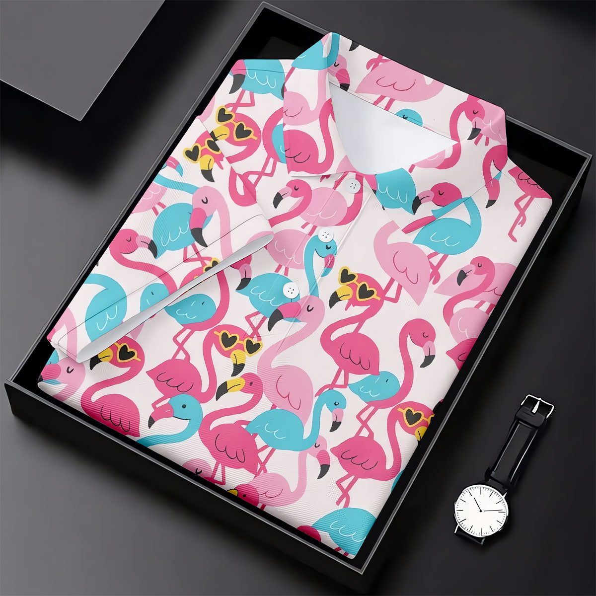 Cute Pink Flamingo Pattern Golf Polo Shirt, Womens Golf Polo, Golf Shirts For Women