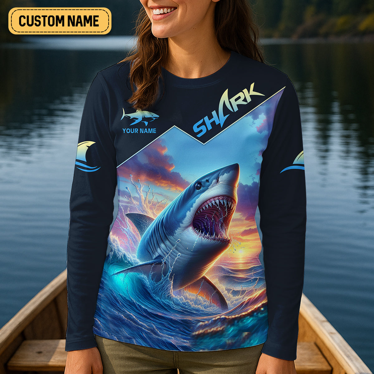 I Jerk It Every Chance I Get Shark Fishing Women SPF Shirt, Funny Fishing Shirt, Women Fishing Shirt
