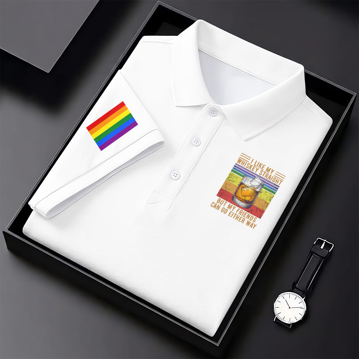 I Like My Whiskey Straight LGBT Pride Month Fun Women's Golf Shirts, LGBT Support Pride Shirt