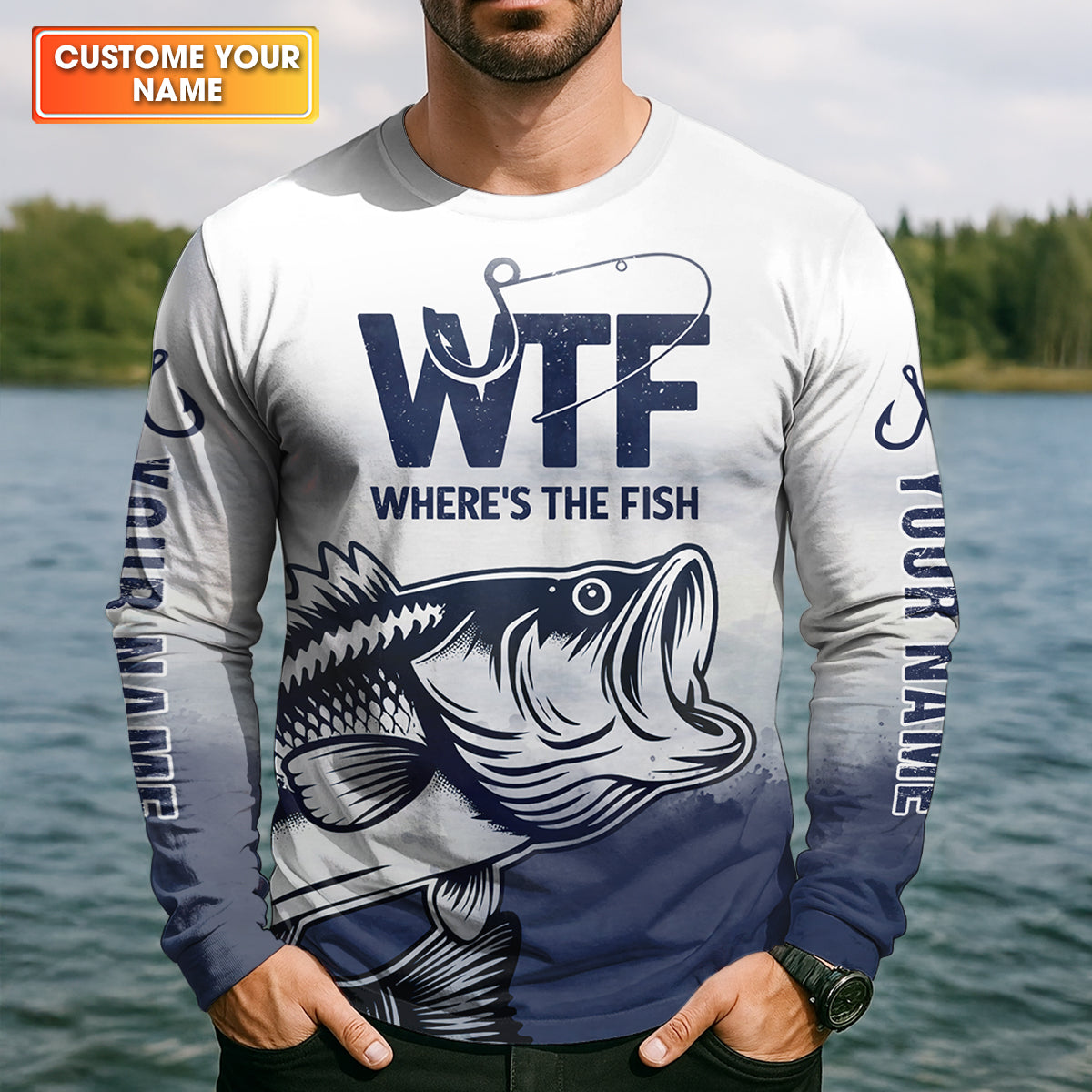 Where's The Fish Funny Fishing Shirt, Funny Quote Fishing UPF Shirts, Fishing Shirts For Men