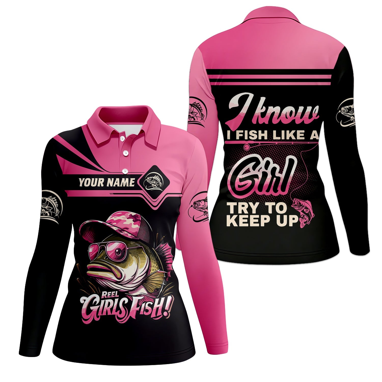 I Know I Fish Like A Girl Try To Keep Up Fishing Women SPF Shirt, Women Fishing Shirt, Funny Fishing Shirt