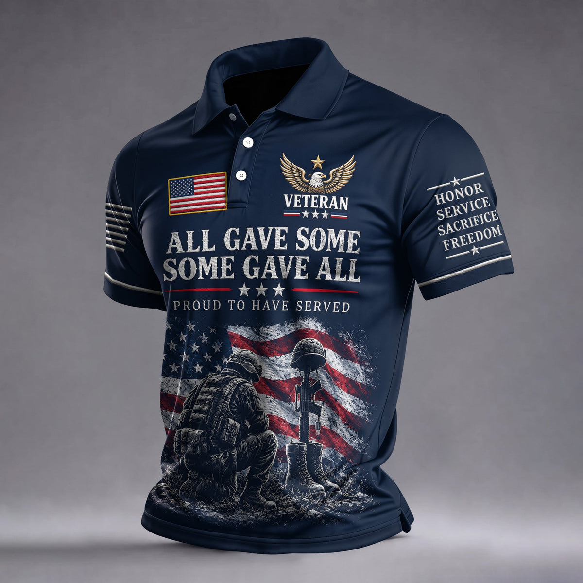 All Gave Some Some Gave All Polo Shirt, Veterans Day Golf Shirt, Golf Shirts For Men