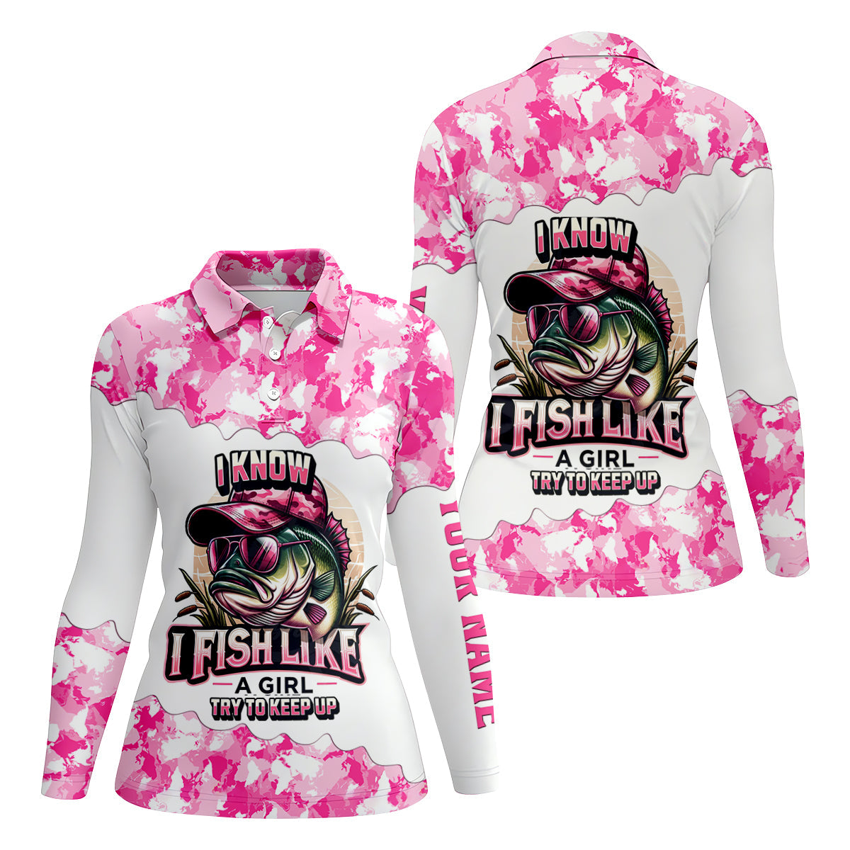 Bass Fishing Pink Camo Shirt, Hooded Sun Shirt, Women Fishing Shirt, Women SPF Shirt, Funny Fishing Shirt