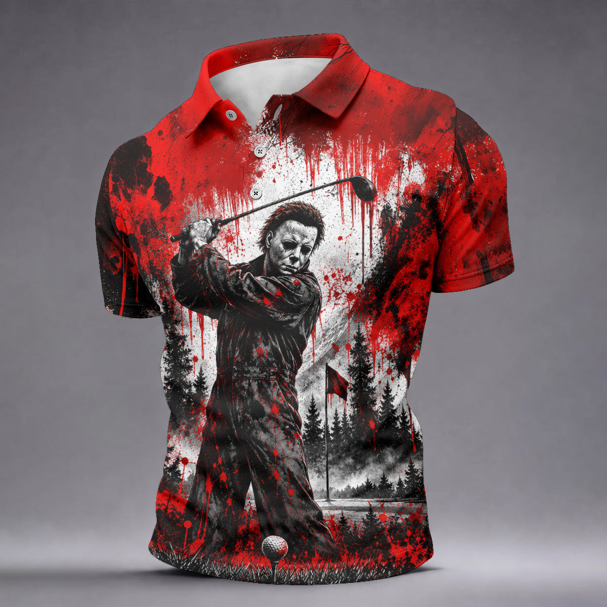 You Can't Kill Bogeyman Halloween Horror Character Polo Shirt, Golf Polo, Mens Golf Shirts