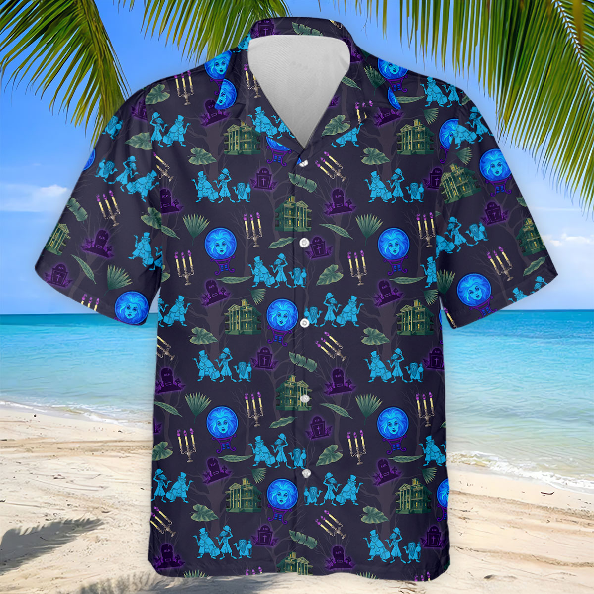 Crystal Ball Ghost Trio Halloween Polo Shirt, Golf Shirts For Men, Mens Golf Apparel