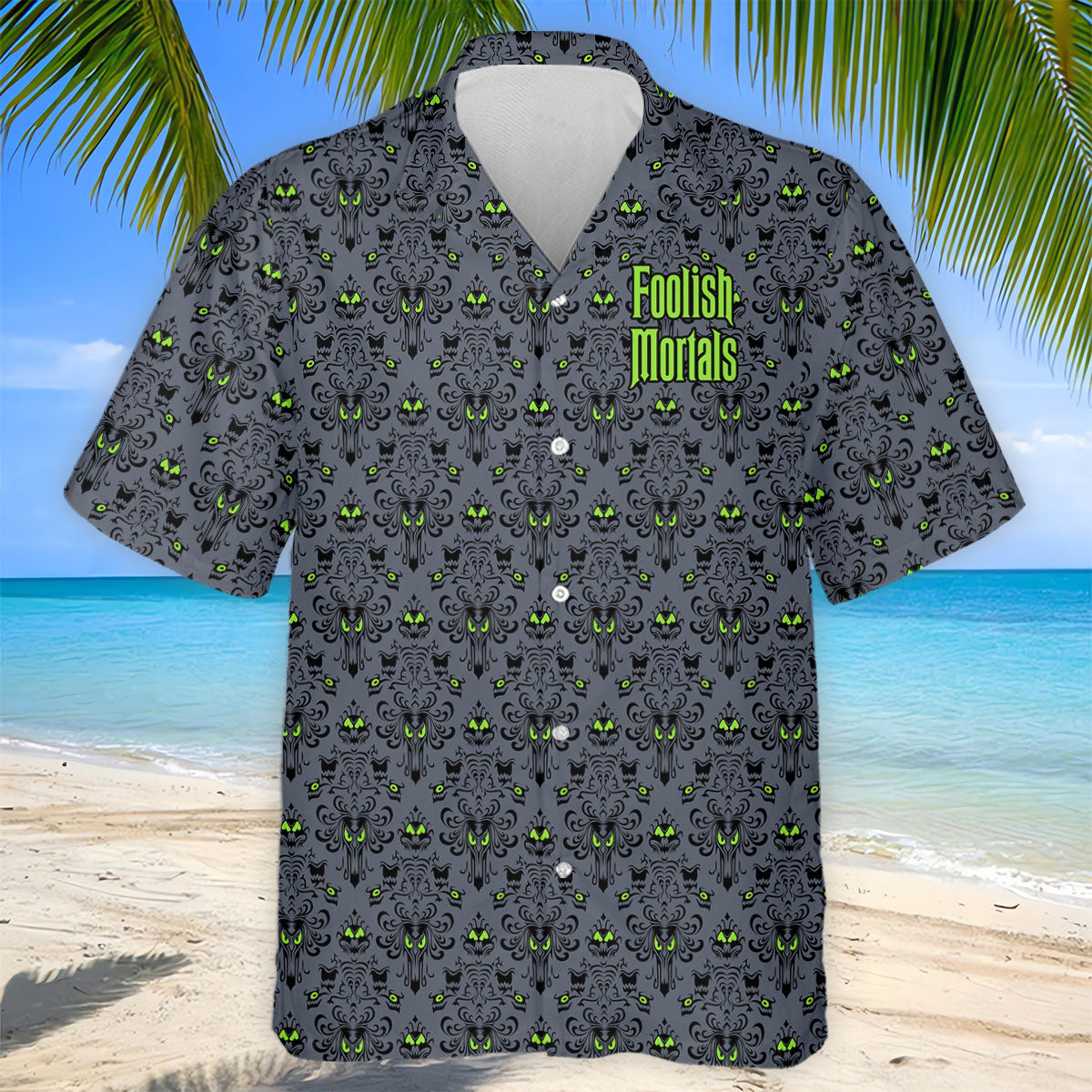 Foolish Mortals Haunted Halloween Polo Shirt, Printed Golf Shirts, Golf Apparel For Men