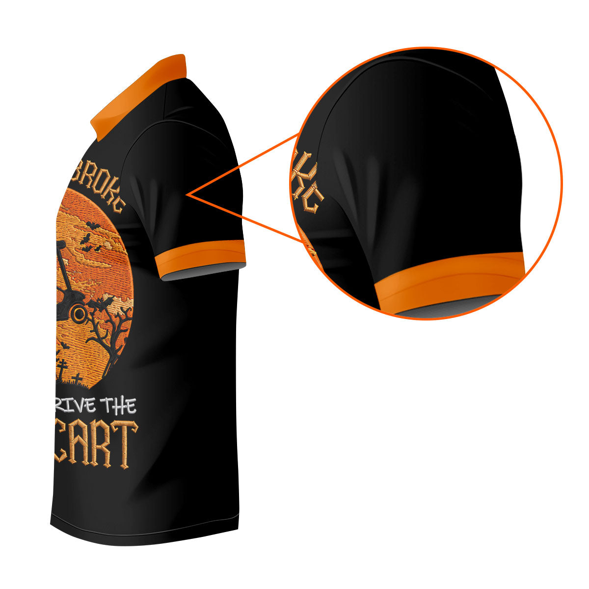 Broom Broke Now I Drive Golf Cart Halloween Polo Shirt, Mens Golf Polo, Mens Polo Shirts